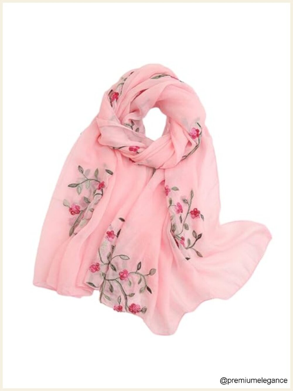 Chiffon Embroidery Scarf Shawl Wrap Lightweight Fashion Summer Hijab
